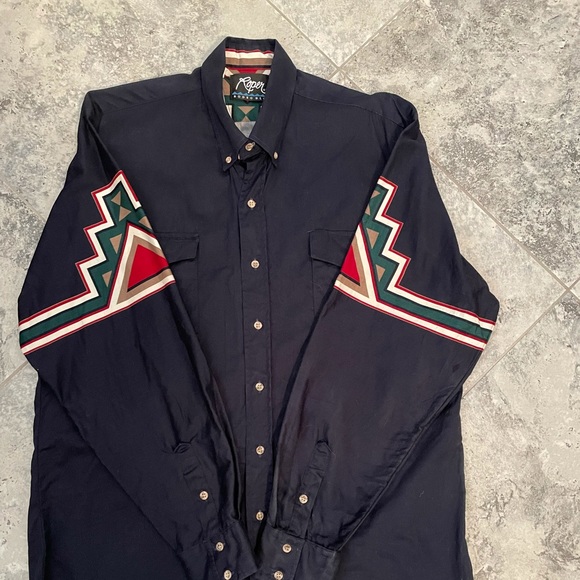 Roper Other - ROPER VINTAGE BORDER BLUE SHIRT XL NAVY EXCELLENT CONDITION